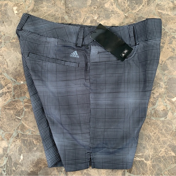Adidas Golf Shorts Women’s Size 6 Plaid Black Gray Flat Front Pockets - Picture 2 of 9